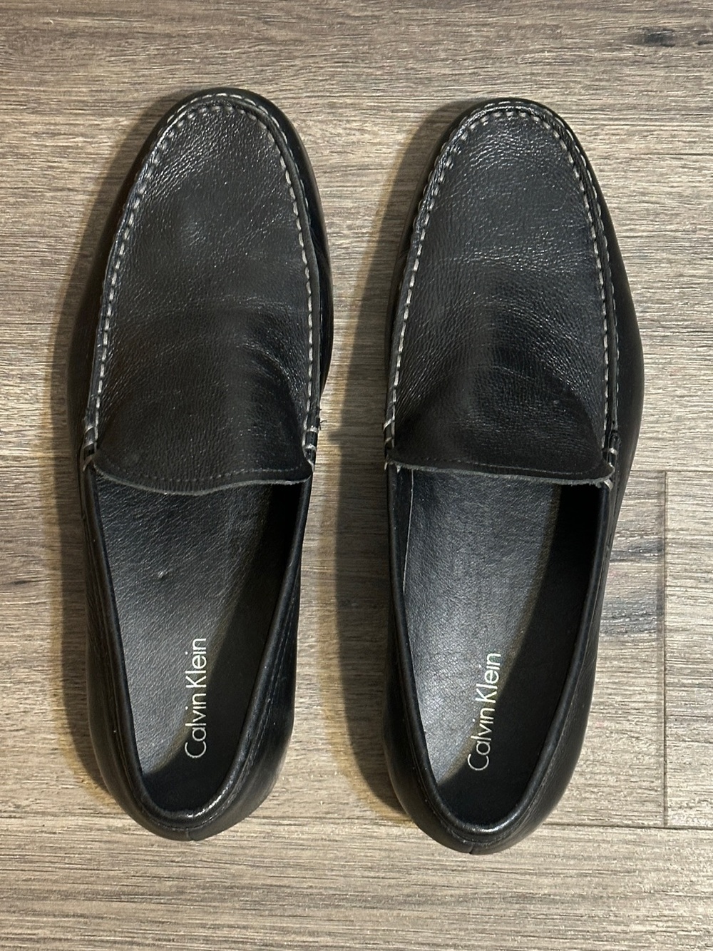 Calvin Klein Men's Landen Black Leather Slip-On Loafer Size US 10.5 EU 43.5